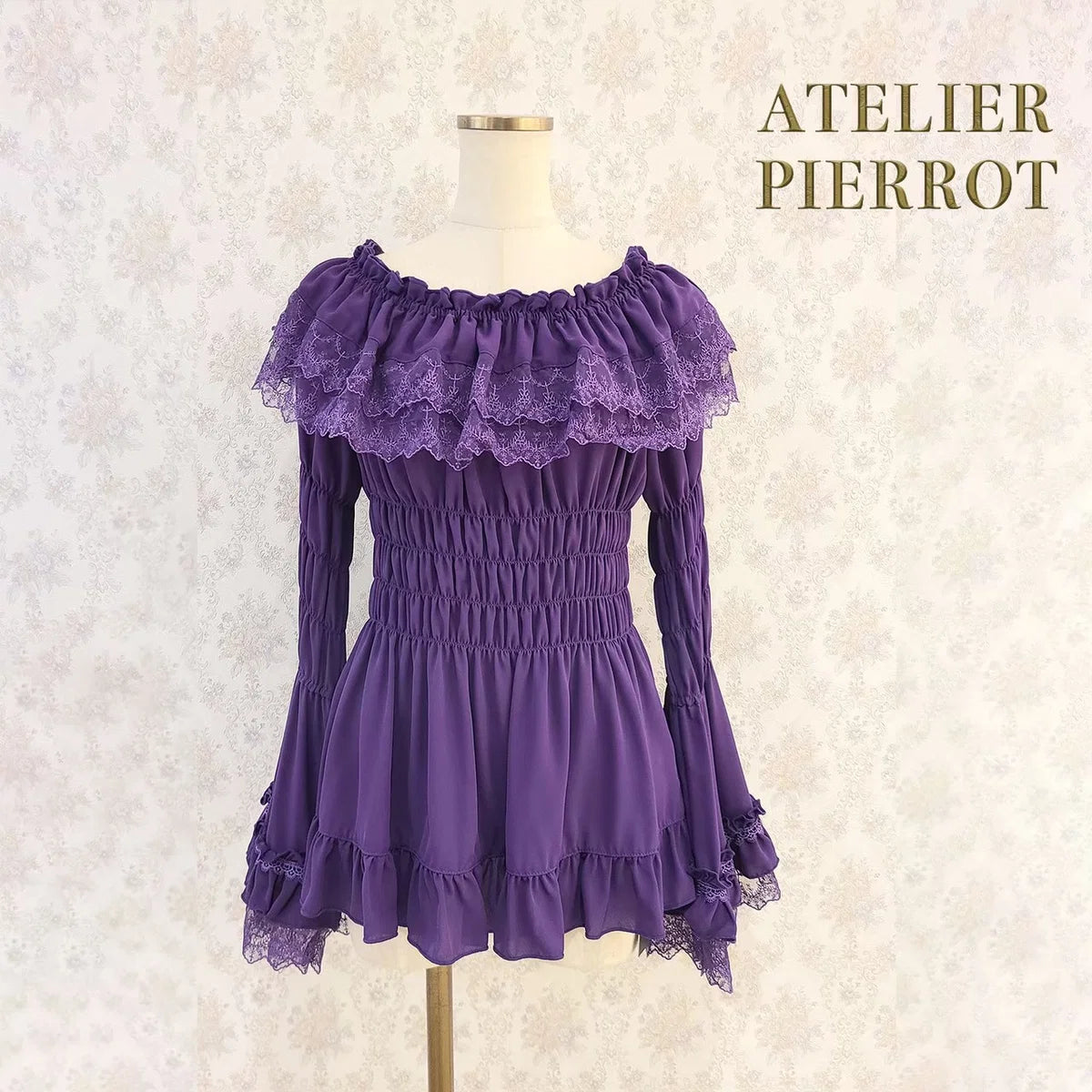 J-store-online_AtePie_Shirring_princess_sleeve_blouse