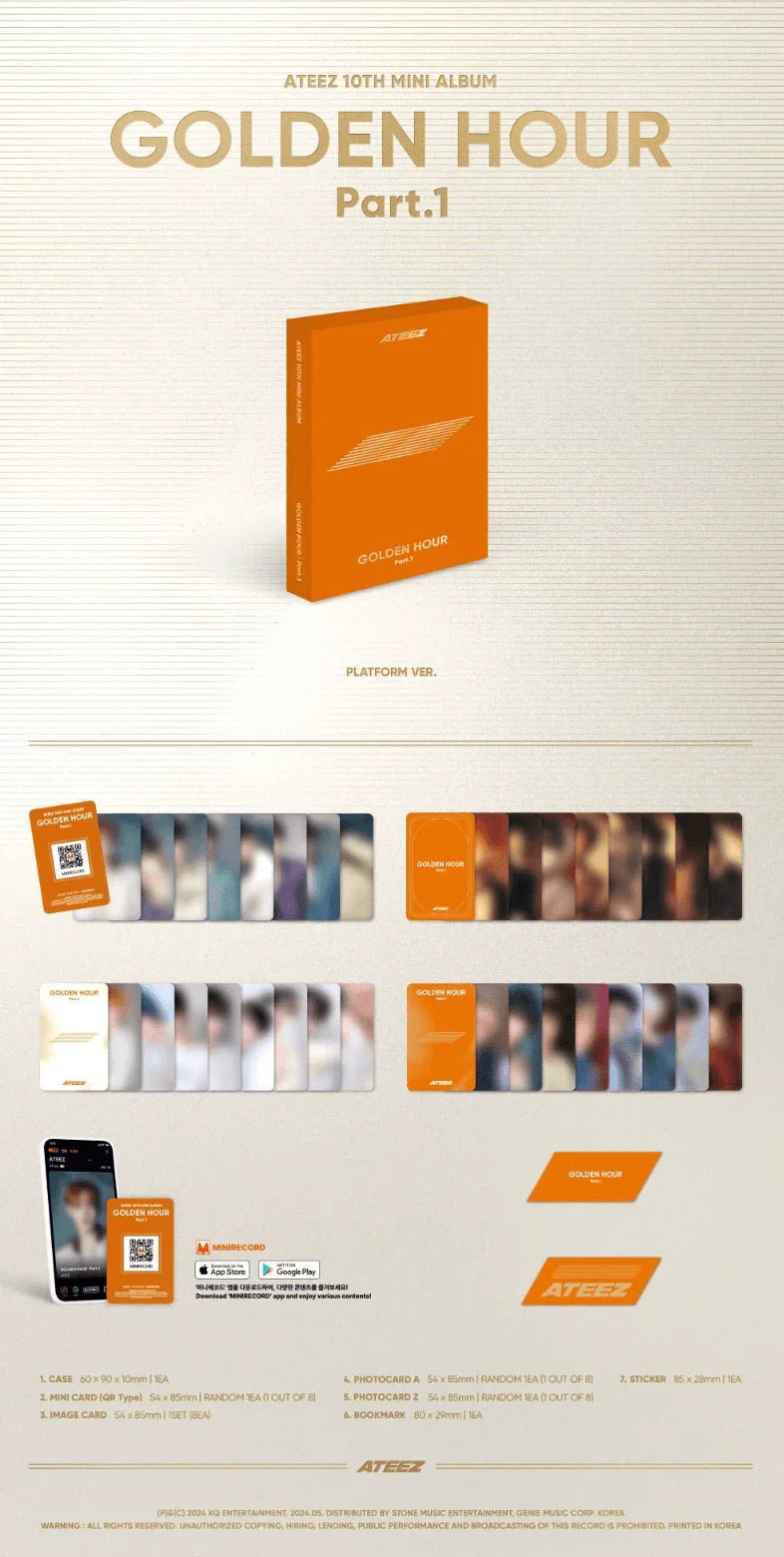 ATEEZ - GOLDEN HOUR: PART.1 (10TH MINI ALBUM) - PLATFORM VER. - J-Store Online