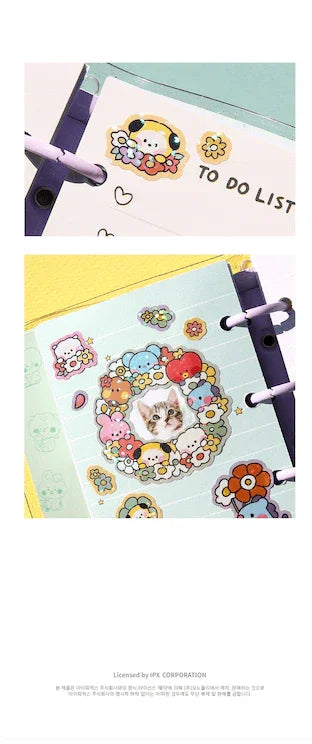 BT21 - MININI HOLOGRAM STICKER - HAPPY FLOWER - J-Store Online