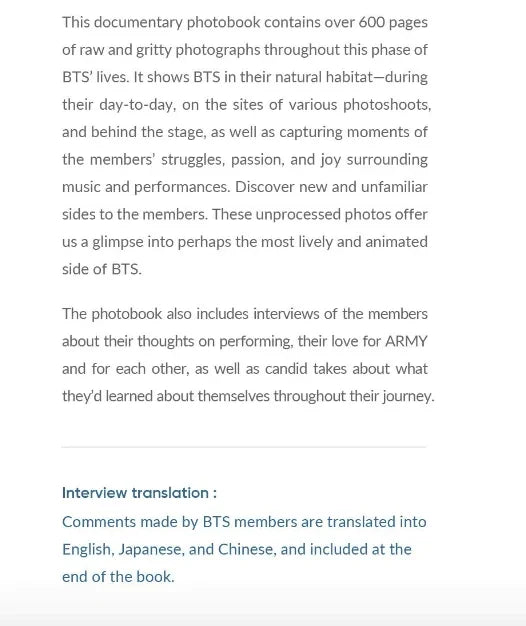 BTS - 'BEYOND THE STAGE' BTS DOCUMENTARY PHOTOBOOK: THE DAY WE MEET - J-Store Online