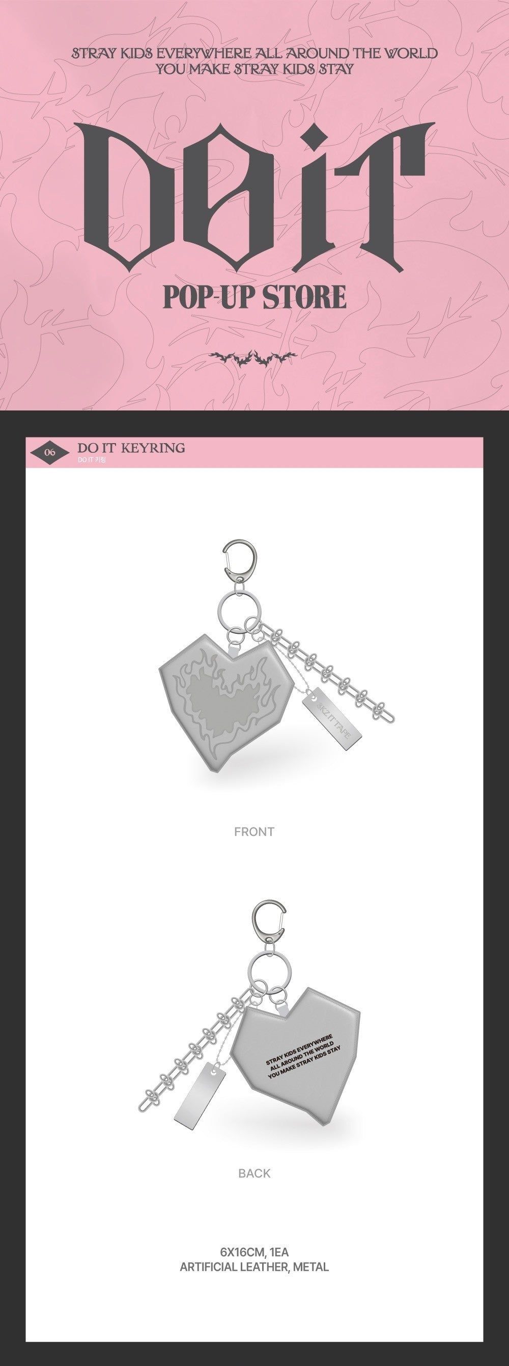 J-Store.Online STRAY KIDS - DO IT" POP-UP STORE OFFICIAL MERCH - DO IT KEYRING