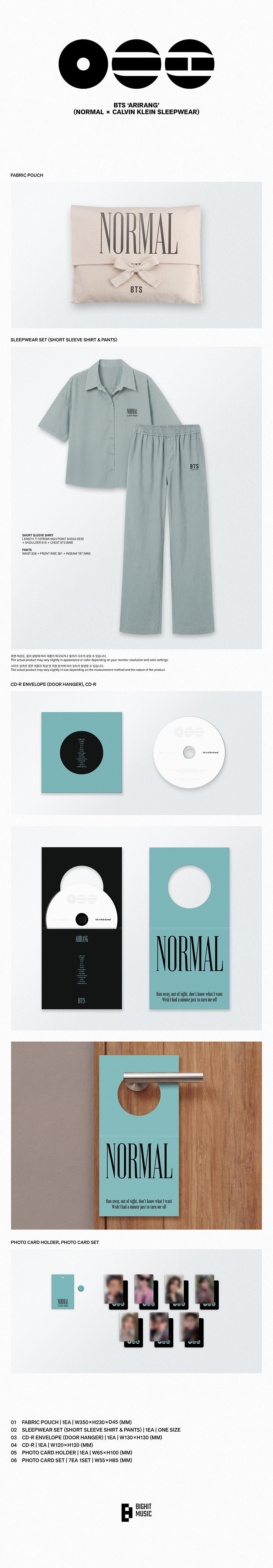 (Pre-Order) BTS - ARIRANG (NORMAL x CALVIN KLEIN SLEEPWEAR)