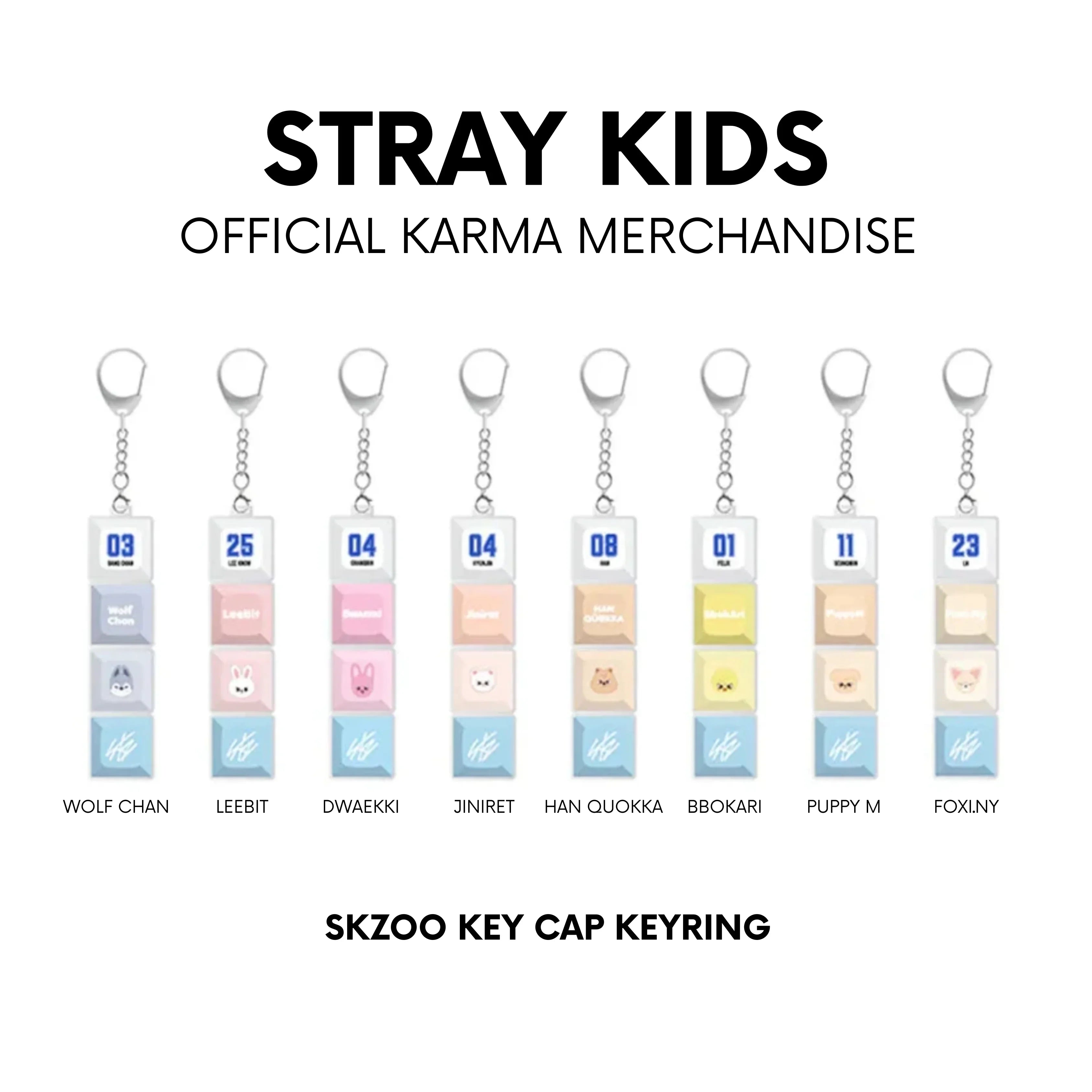 STRAY KIDS - KARMA POP-UP MERCH (OFFICIAL MD) SKZOO KEYCAP KEYRING