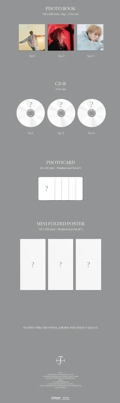 JOOHONEY (MONSTA X) - LIGHTS (1ST MINI ALBUM)- JEWEL VERSION - J-Store Online