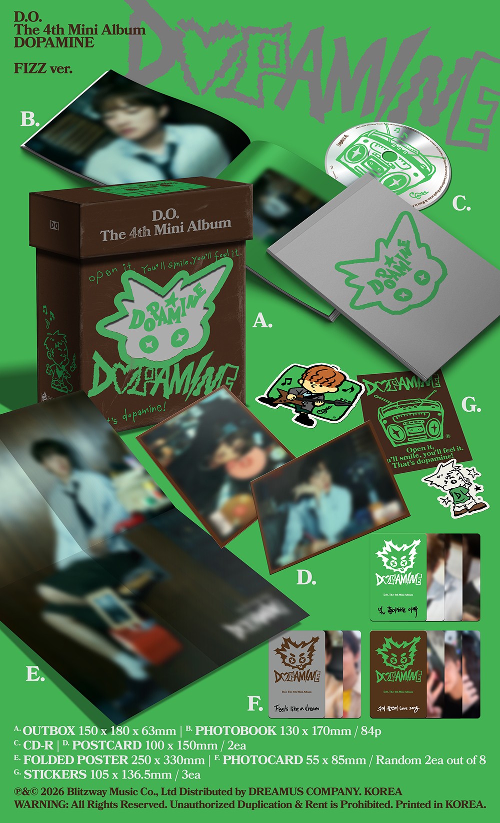 (Pre-Order) D.O. (DOH KYUNG SOO) - DOPAMINE (THE 4TH MINI ALBUM) - FIZZ VER.