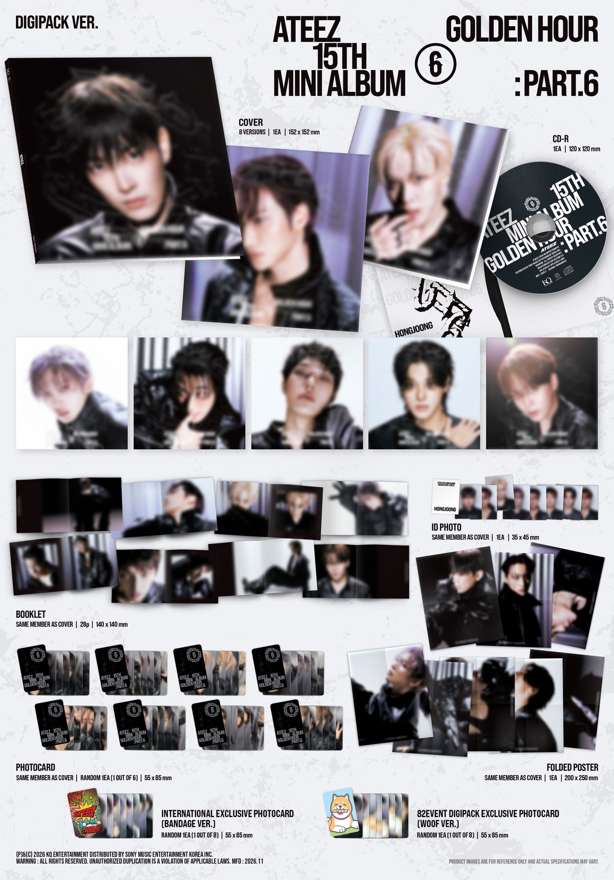 (Pre-Order) ATEEZ - GOLDEN HOUR : Part.6 (DIGIPACK VER.) - 82EVENT Exclusive
