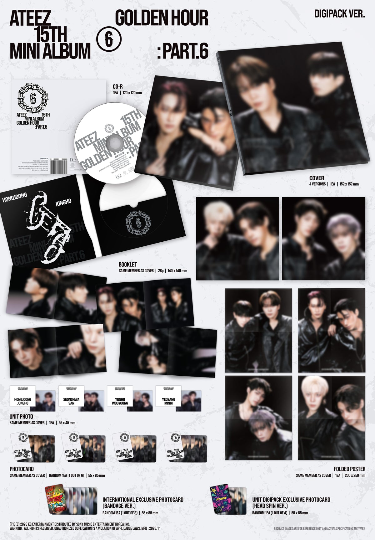(Pre-Order) ATEEZ - GOLDEN HOUR : Part.6 (DIGIPACK UNIT VER.) - Unit Digipack Exclusive