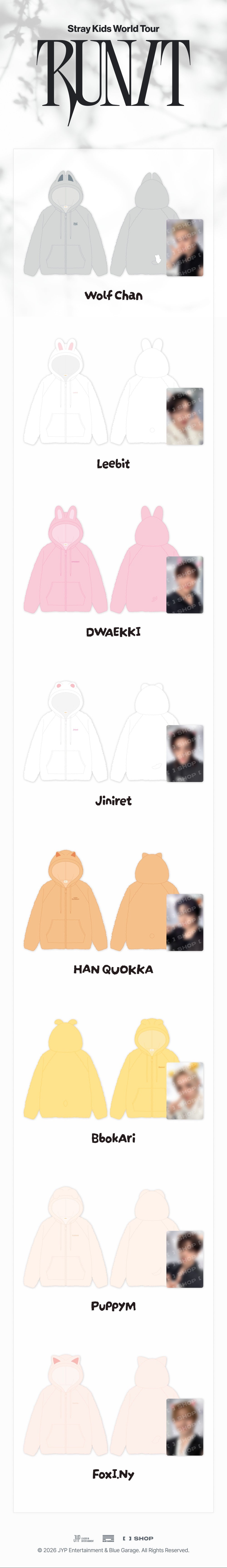 (Pre-Order) STRAY KIDS - RUN IT - SKZOO FLEECE HOOD ZIP-UP