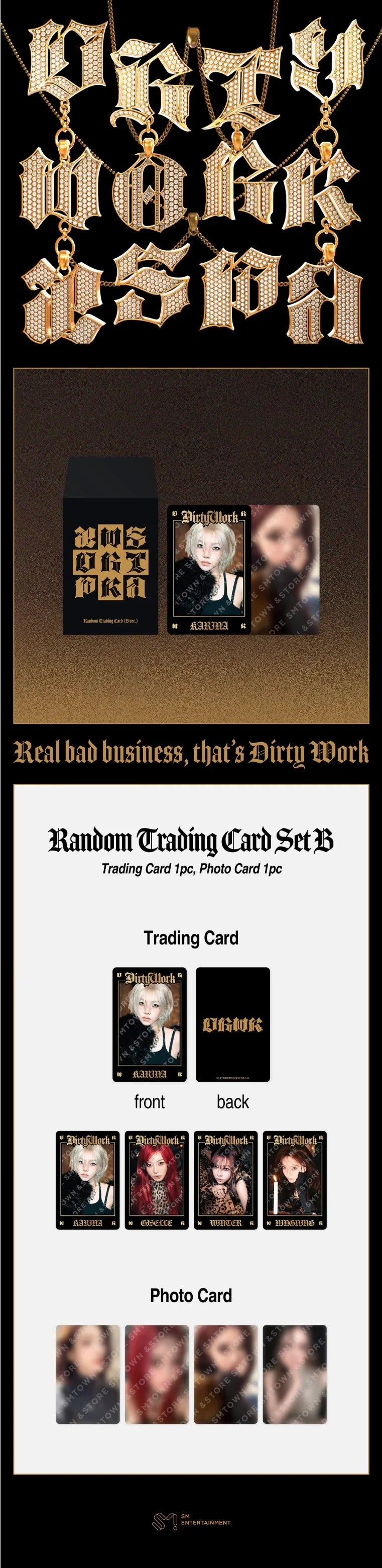 jstore_online_aespa_DIRTY_WORK_RANDOM_TRADING_CARD_SET_B