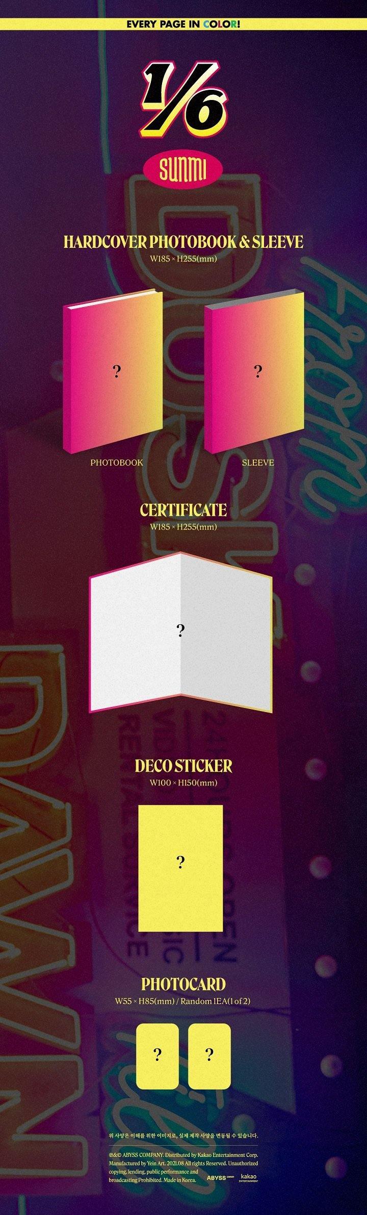 SUNMI - 1/6 (3RD MINI ALBUM) - J-Store Online