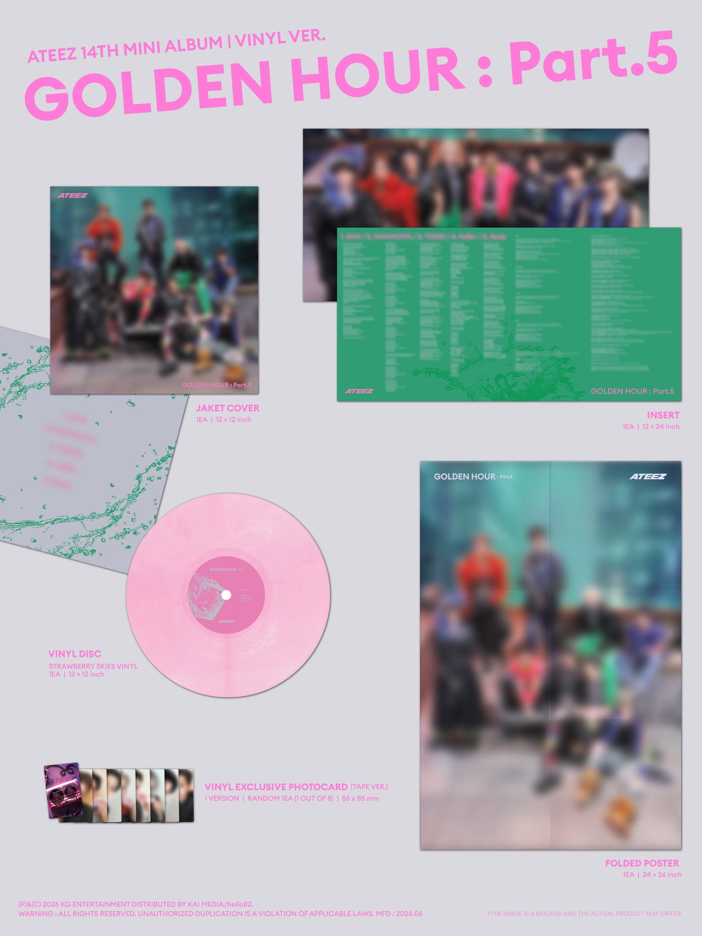 Hello82 J-store.online ATEEZ - GOLDEN HOUR : Part.5 (VINYL) - POP-UP Exclusive