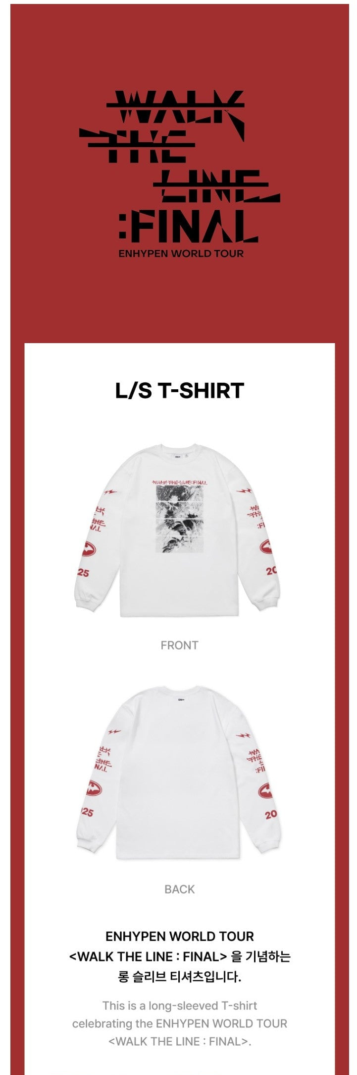 ENHYPEN WALK THE LINE FINAL - L/S T-SHIRT – J-Store Online