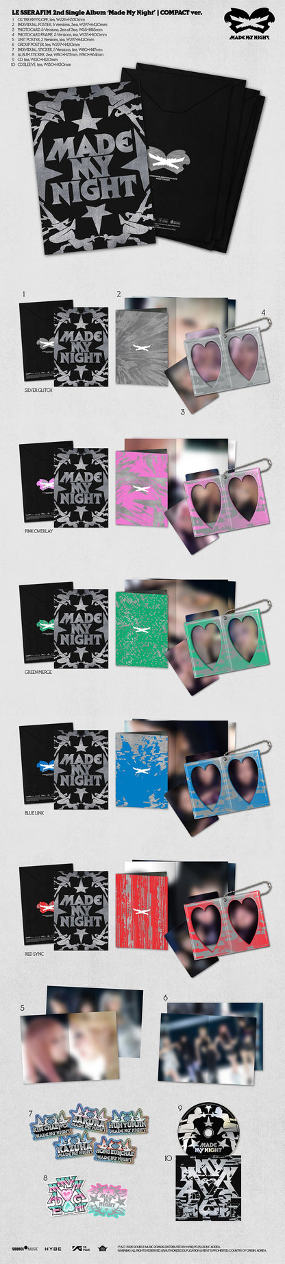 (Pre-Order) LE SSERAFIM - MADE MY NIGHT (2ND SINGLE ALBUM) - COMPACT SET + WEVERSE GIFT