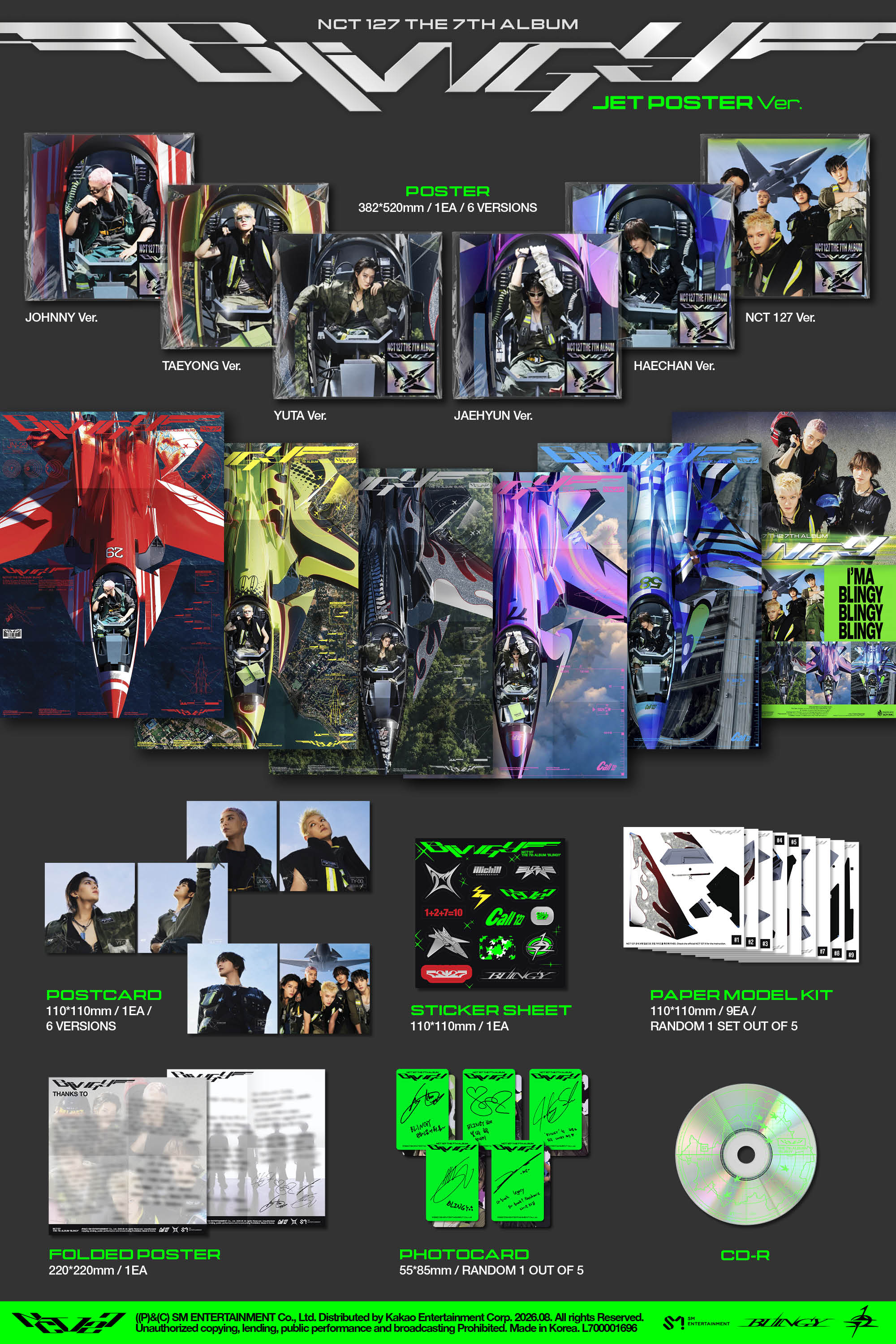 NCT 127 - BLINGY - THE 7TH ALBUM - JET POSTER VER. – J-Store Online