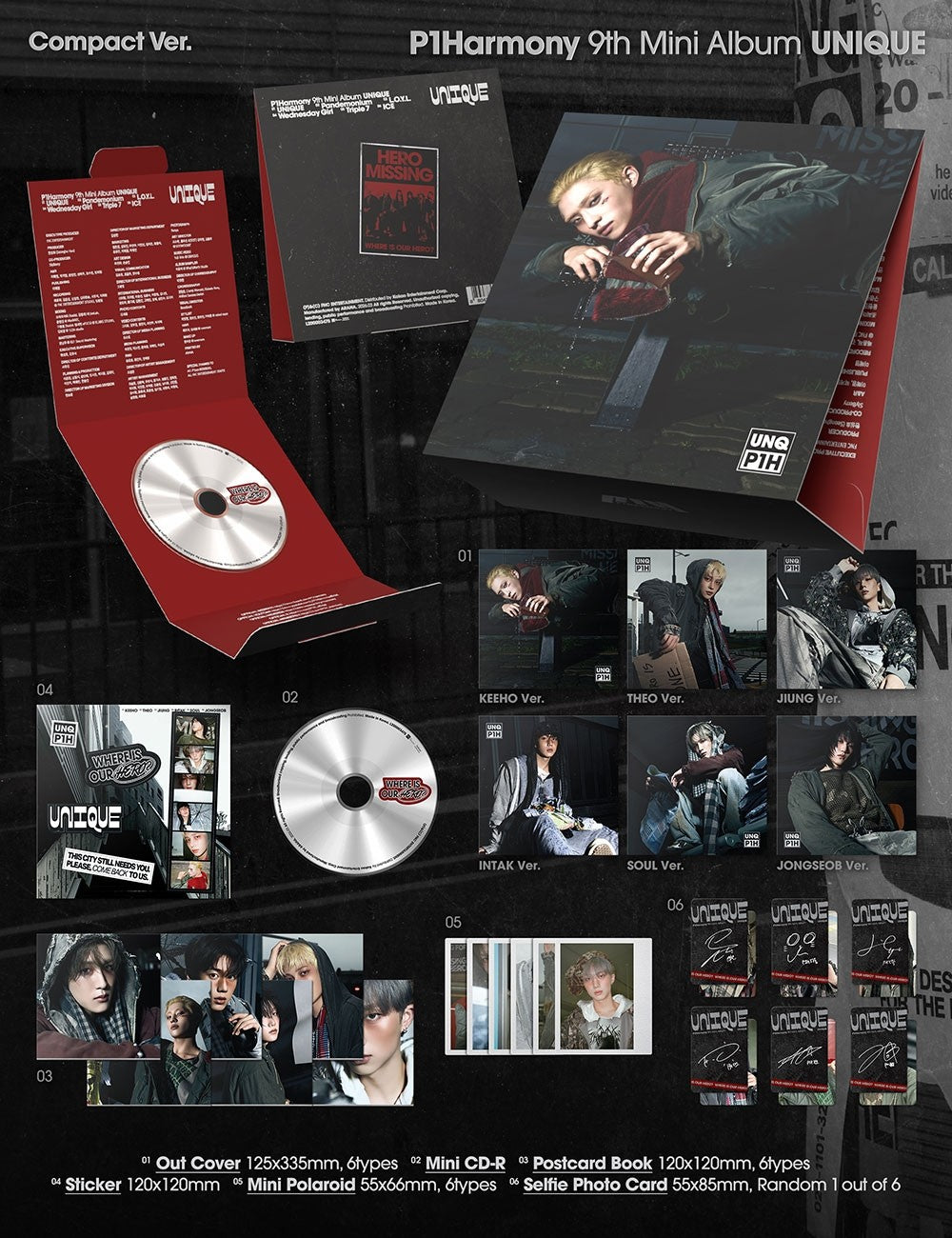 Pre-Order) P1Harmony - UNIQUE (9TH MINI ALBUM) COMPACT VER. (Korean V – J-Store Online
