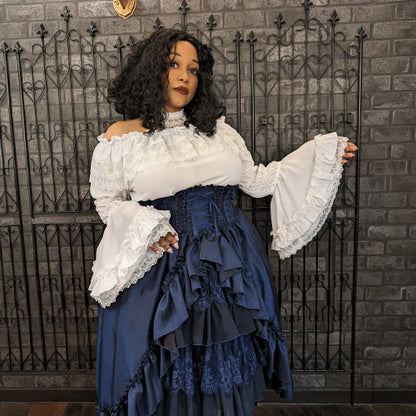 J-store-online_AtePie_Shirring_princess_sleeve_blouse_plussize