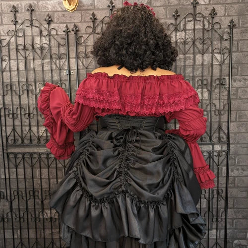 J-store-online_AtePie_Shirring_princess_sleeve_blouse_plussize