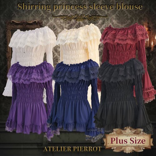 J-store-online_AtePie_Shirring_princess_sleeve_blouse_plussize