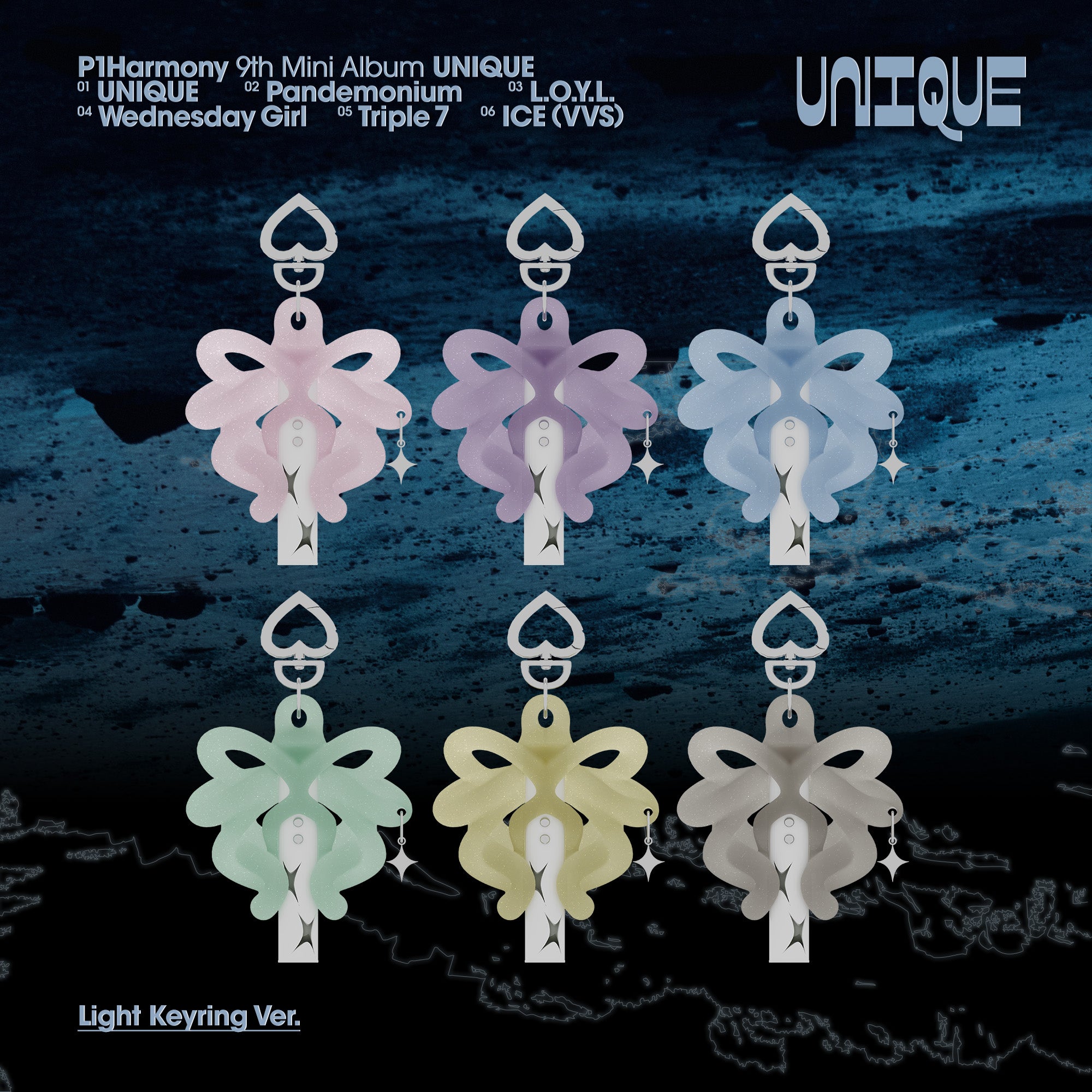 P1Harmonyいろいろ セット Pre-Order) P1HARMONY - UNIQUE - LIGHT KEYRING VER. + APPLE POB – J