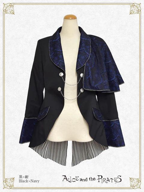 ALICE AND THE PIRATES - BRILLIANT NOTICE FROM PHANTOM THIEF SWALLOW-TAIL JACKET (Schwarz x Blau) - J-Store Online