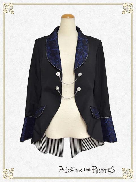 ALICE AND THE PIRATES - BRILLIANT NOTICE FROM PHANTOM THIEF SWALLOW-TAIL JACKET (Schwarz x Blau) - J-Store Online