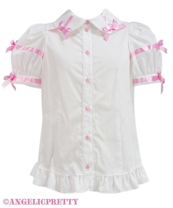 ANGELIC PRETTY - CHARMING CROSS RIBBON BLOUSE - J-Store Online