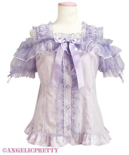 ANGELIC PRETTY - FRILL SEE-THROUGH OFF-SHOULDER BLOUSE - J-Store Online