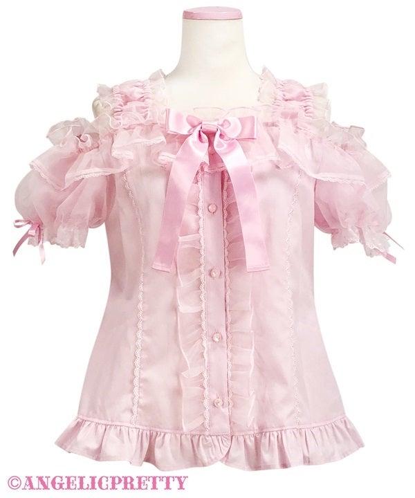 ANGELIC PRETTY - FRILL SEE-THROUGH OFF-SHOULDER BLOUSE - J-Store Online