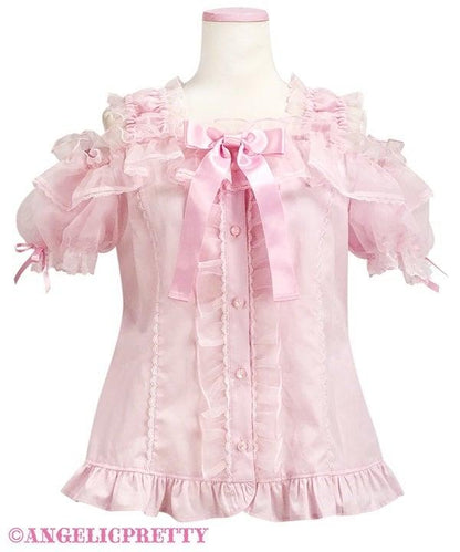 ANGELIC PRETTY - FRILL SEE-THROUGH OFF-SHOULDER BLOUSE - J-Store Online