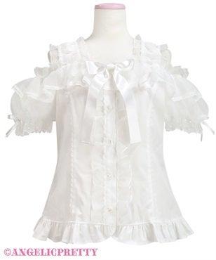 ANGELIC PRETTY - FRILL SEE-THROUGH OFF-SHOULDER BLOUSE - J-Store Online