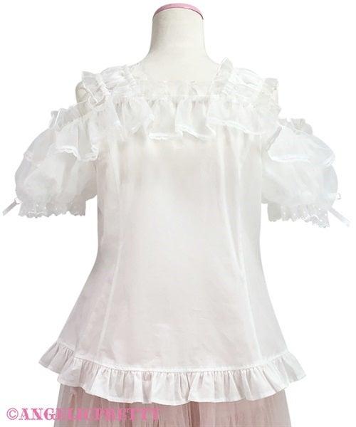 ANGELIC PRETTY - FRILL SEE-THROUGH OFF-SHOULDER BLOUSE - J-Store Online