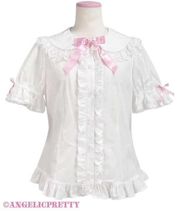 ANGELIC PRETTY - HEART LACE SHORT SLEEVE BLOUSE - J-Store Online