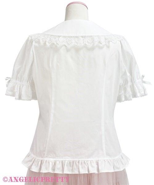 ANGELIC PRETTY - HEART LACE SHORT SLEEVE BLOUSE - J-Store Online