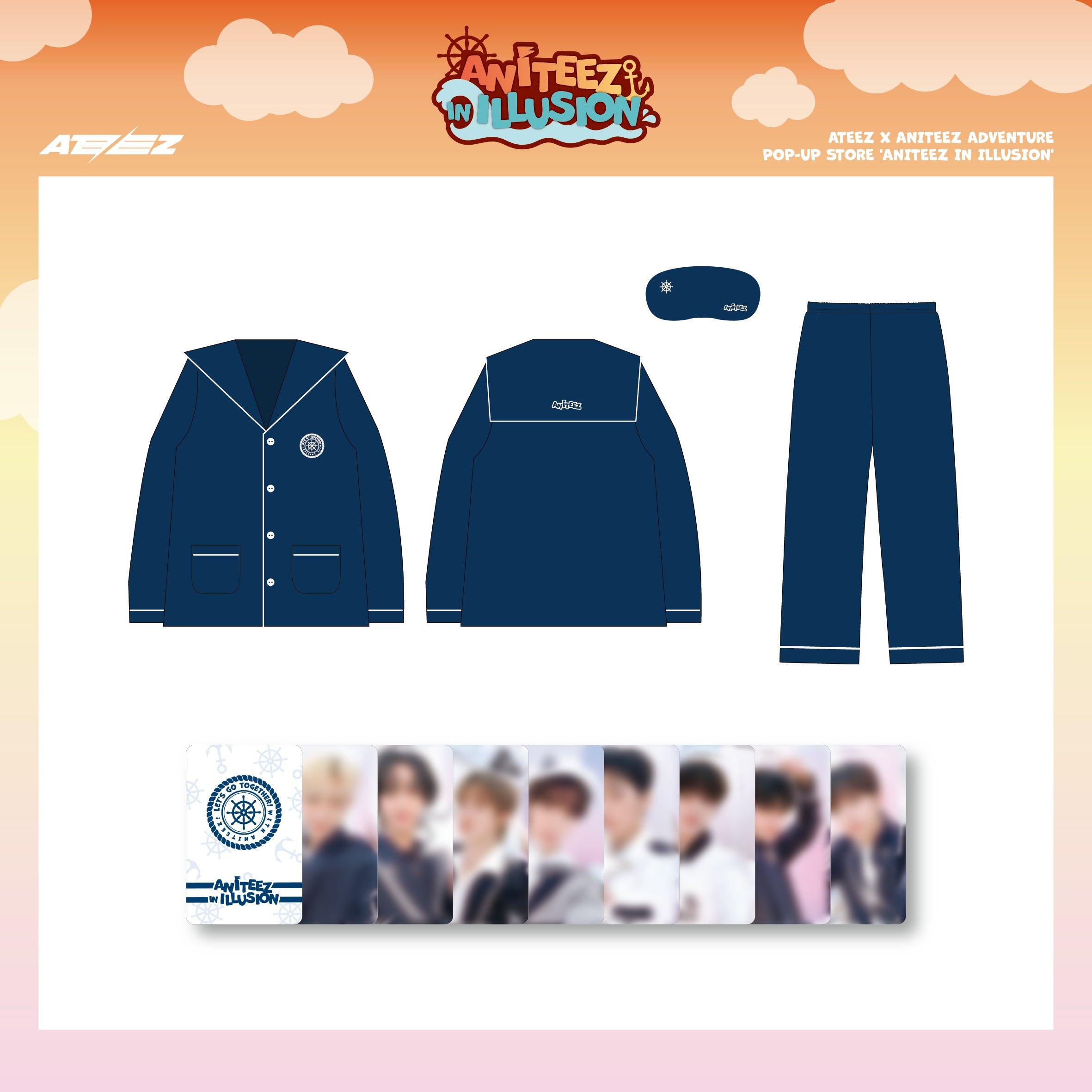 ATEEZ ANITEEZ IN ILLUSION OFFICIAL MERCH PAJAMAS SLEEP SHADE SET J Store Online