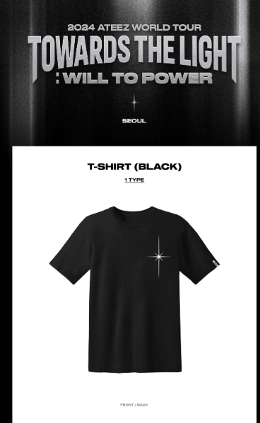 ATEEZ - TOWARDS THE LIGHT: WILL TO POWER T-SHIRT (BLACK) - J-Store Online