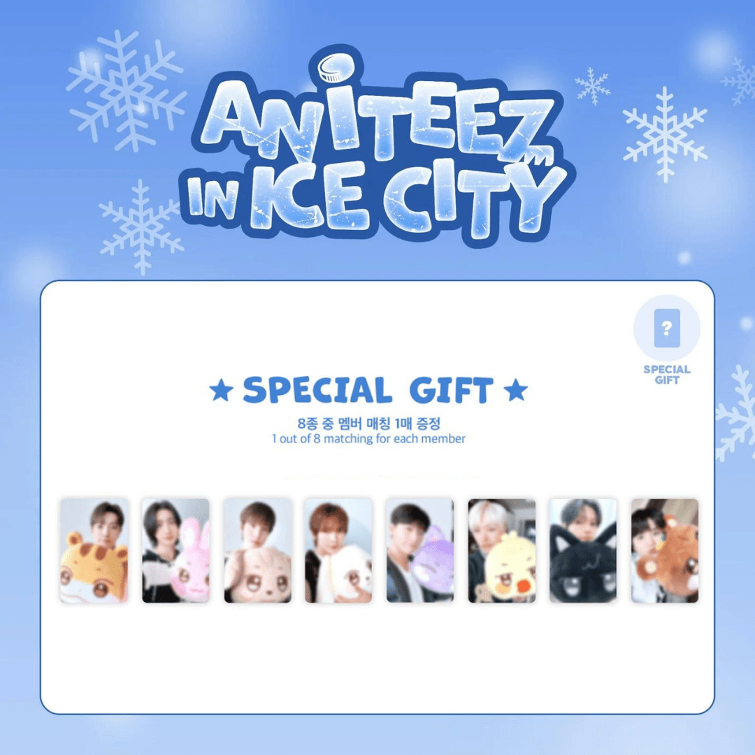 ATEEZ X ANITEEZ POP-UP (ANITEEZ IN ICE CITY) - PLUSH CUSHION + SPECIAL PHOTOCARD - Pre-Order - J-Store Online