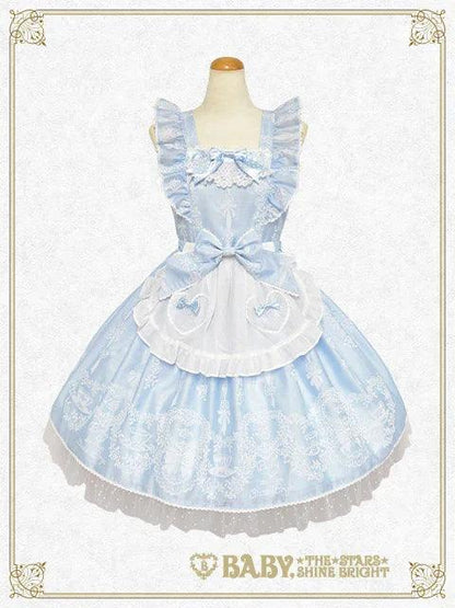 BABY, THE STARS SHINE BRIGHT - Sugar Rose Tea Time Printed Apron JSK (Sax / Hellblau) - J-Store Online