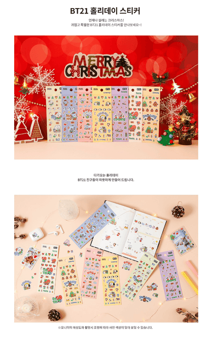 BT21 - HOLIDAY STICKER - J-Store Online