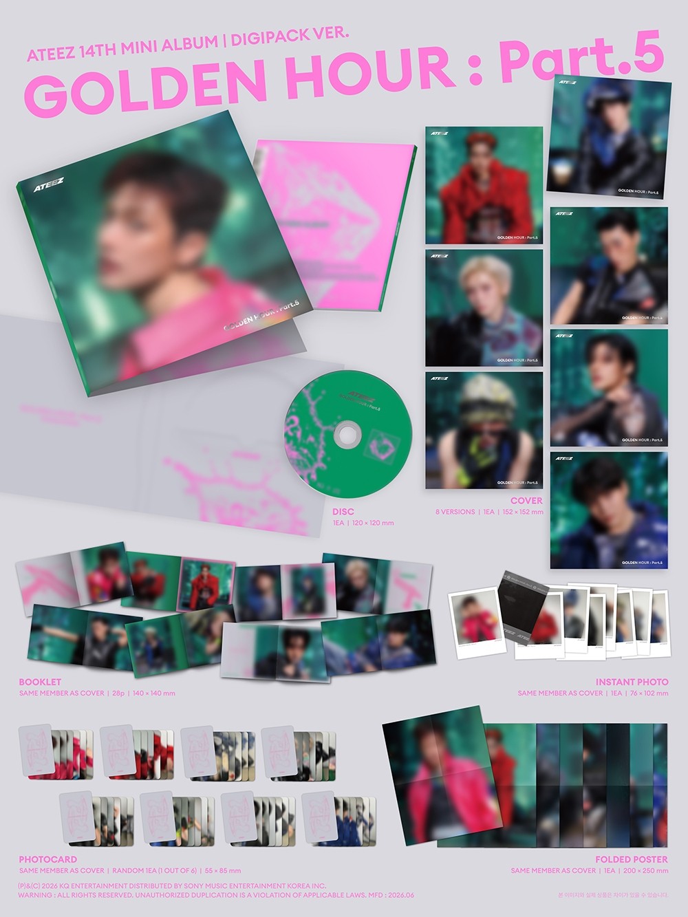 (Pre-Order) ATEEZ - GOLDEN HOUR : Part.5 (DIGIPACK VER.) - SET