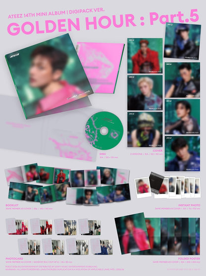 (Pre-Order) ATEEZ - GOLDEN HOUR : Part.5 (DIGIPACK VER.) - SET