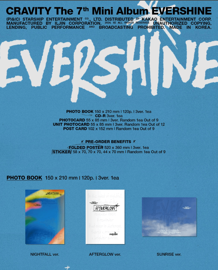 CRAVITY - EVERSHINE - 7TH MINI ALBUM - J-Store Online