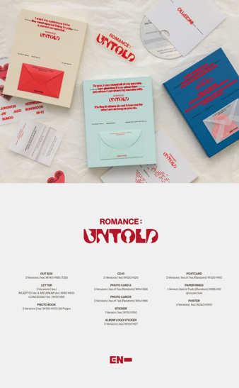 ENHYPEN - ROMANCE : UNTOLD (PHOTOBOOK VERSION) + WEVERSE GIFT - Pre-Order - J-Store Online