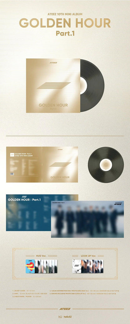 (hello82 EUROPE EXCLUSIVE) ATEEZ - GOLDEN HOUR : PART.1 VINYL - J-Store Online