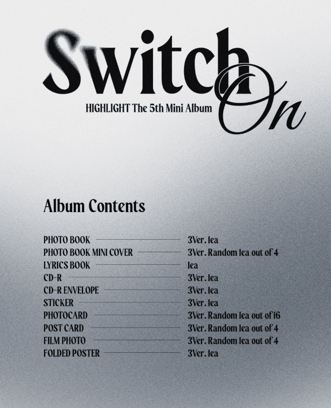 HIGHLIGHT - SWITCH ON (5TH MINI ALBUM) - J-Store Online