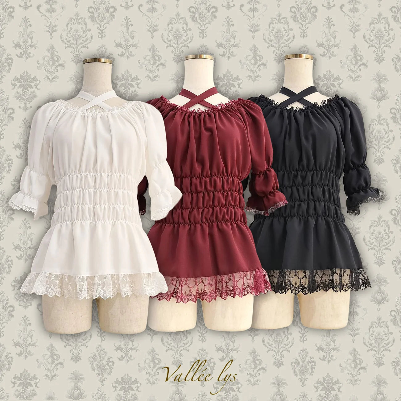 j-store-online_AtePie_Valee_lys-Short_Sleeve_Shirred_Blouse