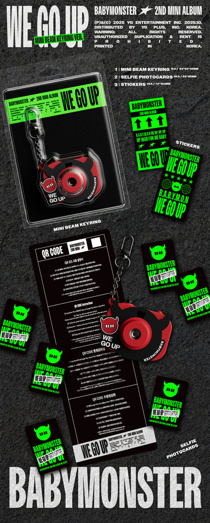 jstore_online_BABYMONSTER_2nd_MINI_ALBUM_WE_GO_UP_MINI_BEAM_KEYRING_Ver_content