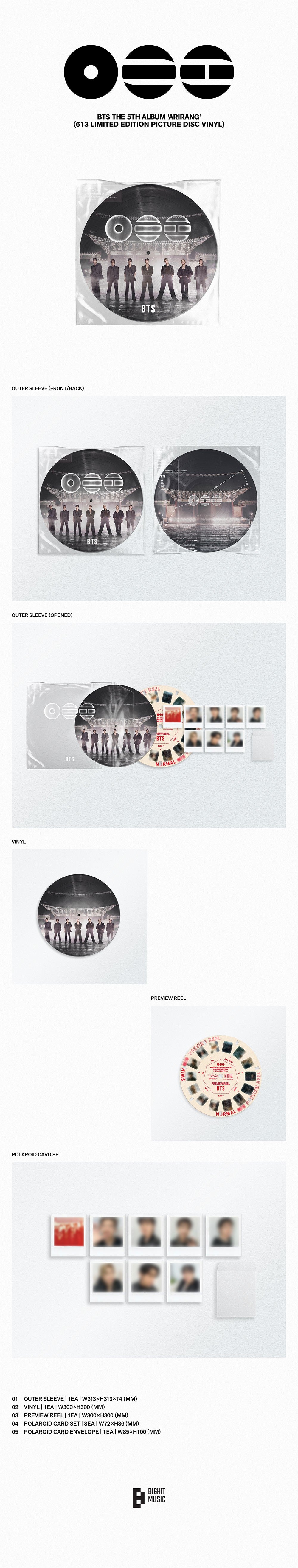 (Pre-order) BTS - ARIRANG (613 LIMITED EDITION PICTURE DISC VINYL)