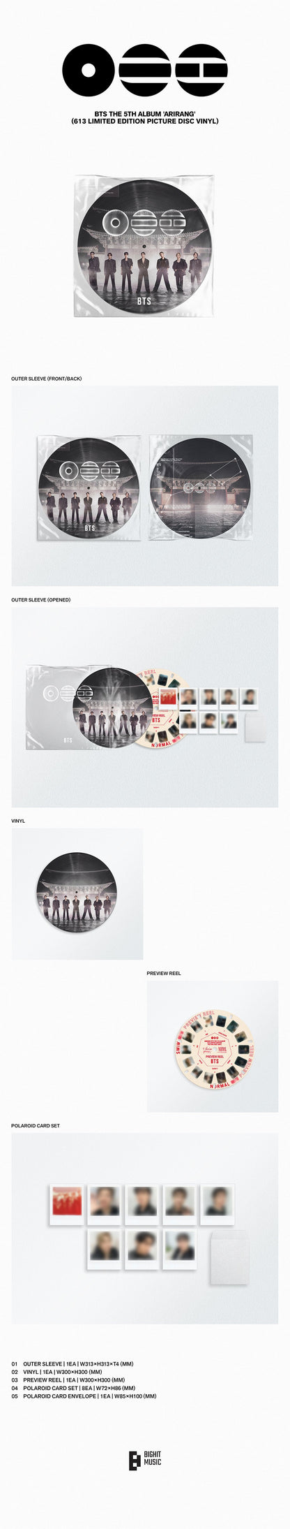 (Pre-order) BTS - ARIRANG (613 LIMITED EDITION PICTURE DISC VINYL)