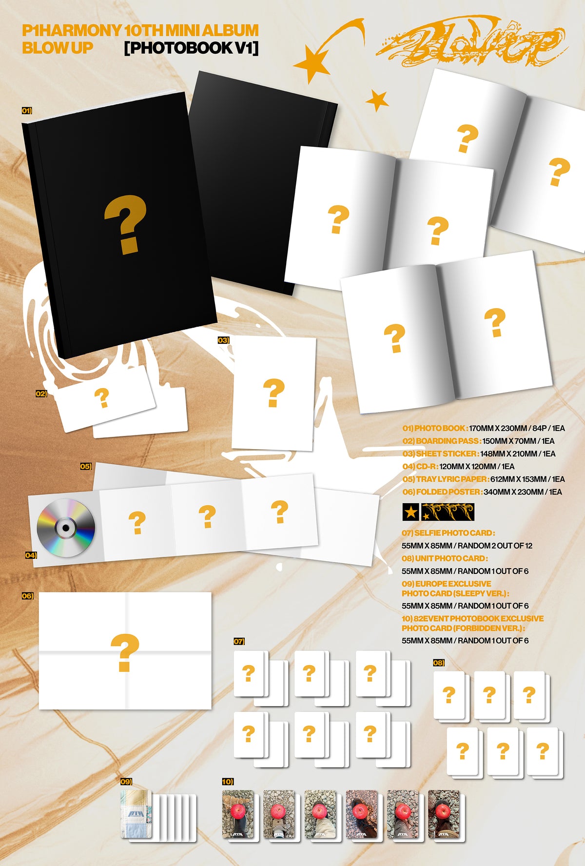 (Pre-Order) P1Harmony - BLOW UP - Europe 82EVENT Exclusive (Photobook V1/V2/V3)