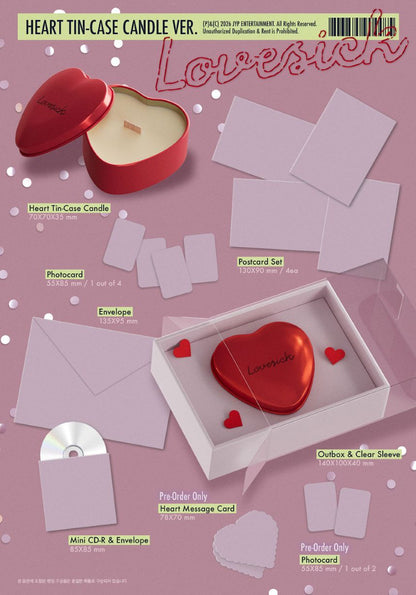 (Pre-Order) CHAERYEONG - 1ST MINI LOVESICK - HEART TIN-CASE CANDLE VER.